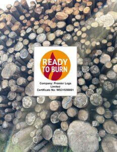 Premier Logs Stack of Logs with Ready to Burn Logo and Ready to Burn Number