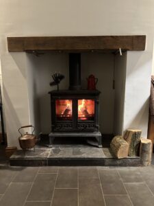 Wood burning stove using Premier Logs Kiln Dried Hardwood Logs